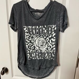 Freeze Black 'Wild Child' V-Neck Graphic Tee